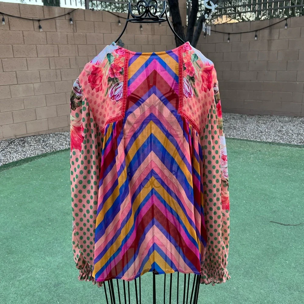 EUC Bl-nk London Anthropologie Miranda Peasant Blouse Sz Small *Sold Out* - Picture 1 of 7